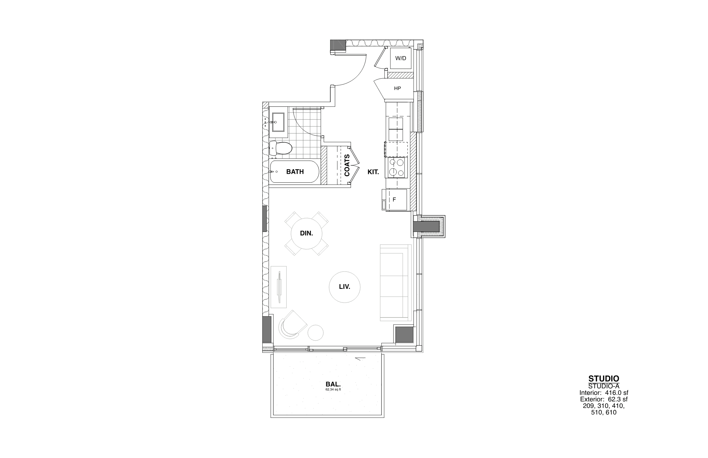 Studio A floor plan